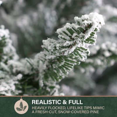 Image showing  9 ft. Flocked Mountain Pine Slim Artificial Christmas Tree