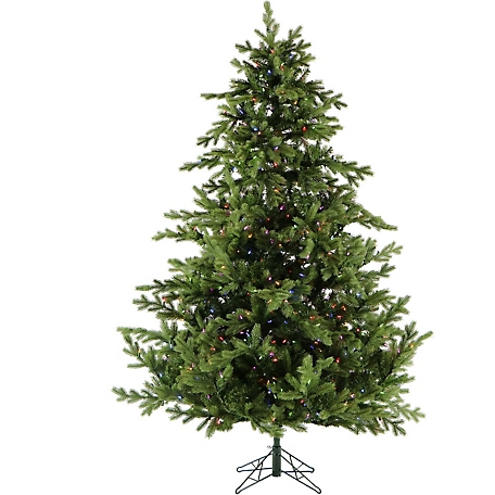 Christmas Time 7.5 ft. Virginia Fir Christmas Tree, Includes Multicolor LED String Lights
