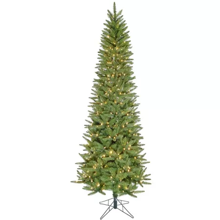 Fraser Hill Farm 9' Winter Falls Slim Silhouette Christmas Tree with 8-Function Warm White LED Lights Artificial Christmas Trees