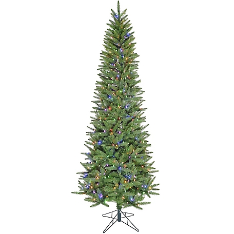 Fraser Hill Farm 9 ft. Winter Falls Slim-Silhouette Christmas Tree with 8-Function LED Lighting, Music, EZ Connect