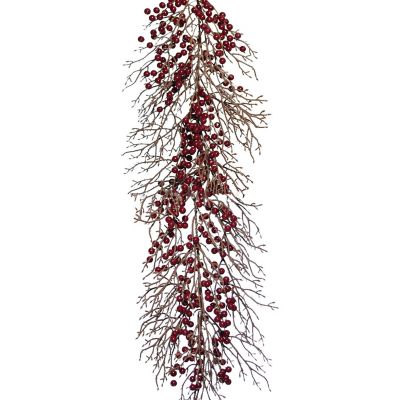 Fraser Hill Farm 9-Ft. Decorative Garland with Red Berries