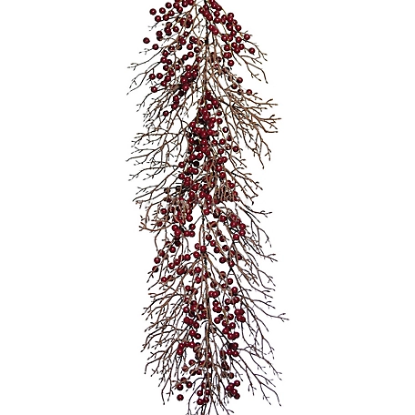 Fraser Hill Farm 9-Ft. Decorative Garland with Red Berries