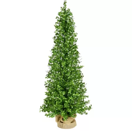 Fraser Hill Farm 3 Foot Boxwood Porch Tree in Burlap Bag Artificial Christmas Trees