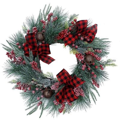 24 Fraser Fir Decorated Cemetery Burgundy Velvet Wreath on 36 Stand