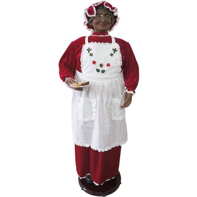 Fraser Hill Farm 58 in. Dancing African American Mrs. Claus with Apron and Cookies