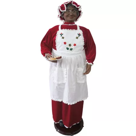 Fraser Hill Farm 58 in Dancing African American Santa Claus with apron and cookies Christmas Pillows & Blankets