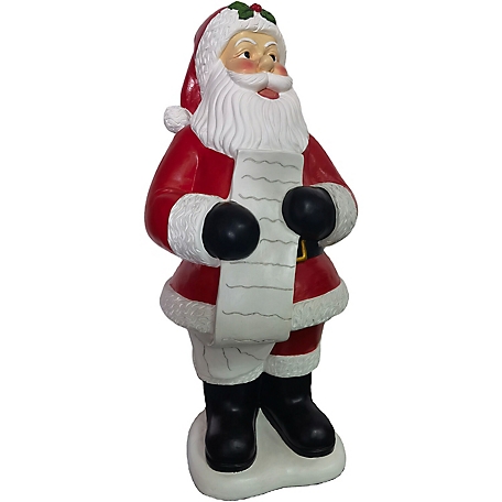 Christmas Time 3 ft. Traditional Santa Claus Figurine Holding A List, Resin Indoor/Outdoor Holiday Decor