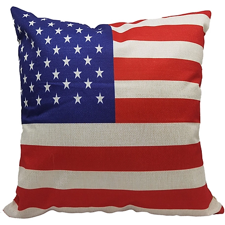 Fraser Hill Farm 15.5 in. American Flag Accent Pillow