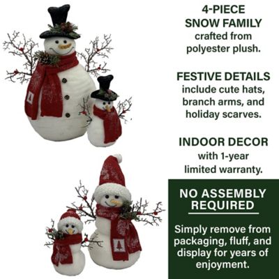 New Plush Holiday Christmas Winter Snowman Hat  w/ long ear Flaps young Adult 