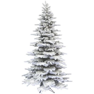 Fraser Hill Farm 10 ft. Pre-Lit Flocked Pine Valley Artificial Christmas Tree, Multicolor LED Lights