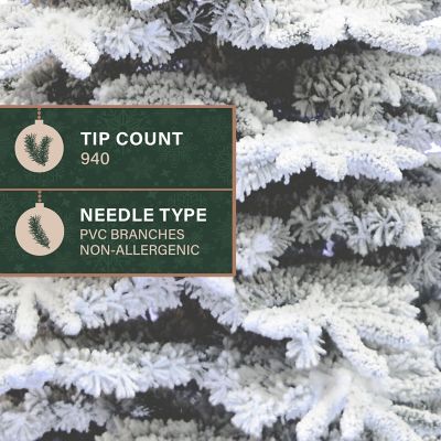 Image showing  6.5 ft. Flocked Pine Valley Artificial Christmas Tree