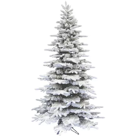 Fraser Hill Farm 7.5 ft Flocked Pine Valley Christmas Tree Artificial Christmas Trees