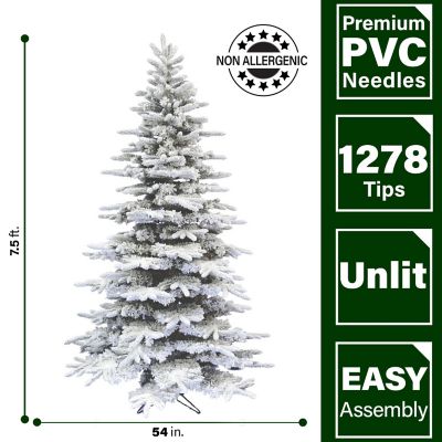Image showing  7.5 ft. Flocked Pine Valley Artificial Christmas Tree