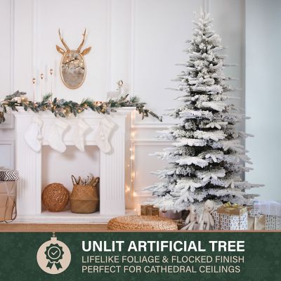 Image showing  9 ft. Flocked Pine Valley Artificial Christmas Tree