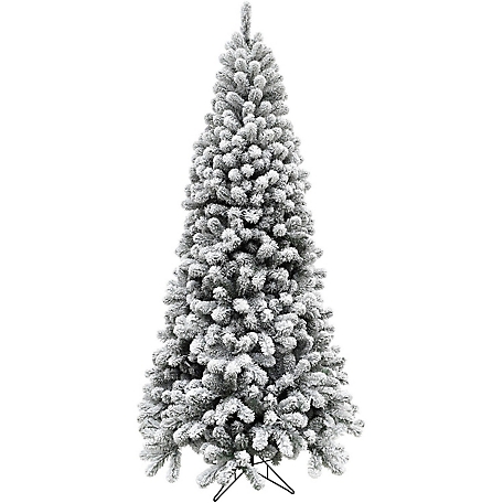 Fraser Hill Farm 7.5 ft. Flocked Silverton Fir Christmas Tree