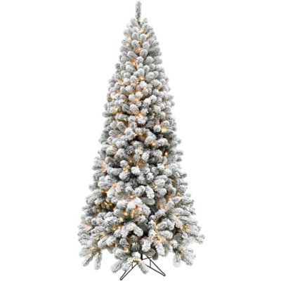 Fraser Hill Farm 7.5 ft. Flocked Silverton Fir Christmas Tree with Clear LED String Lighting Gorgeous tree! This tree is full and beautiful! Flock does not come off like alot od other trees do