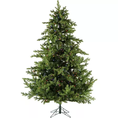 Fraser Hill Farm 7.5 ft Woodside Pine Christmas Tree with Multi-Color LED Lights EZ Connect Remote Control Artificial Christmas Trees