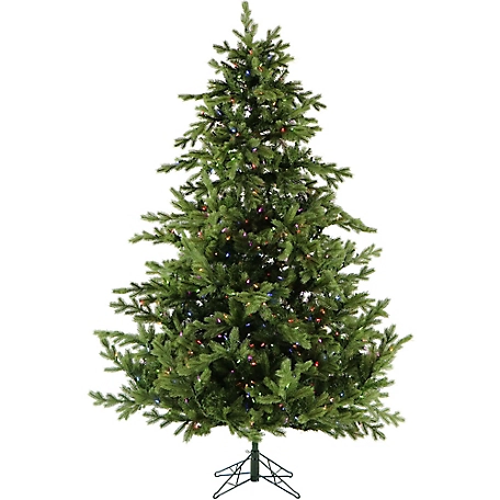 Fraser Hill Farm 9 ft. Woodside Pine Christmas Tree with Multicolor LED Lighting, EZ Connect, and Remote Control