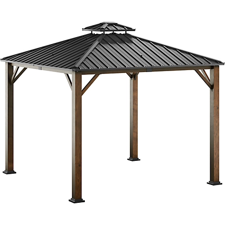 Hanover Hyland Hard-Top Outdoor Gazebo Canopy with Roof Vent, 10 ft. x 10 ft.