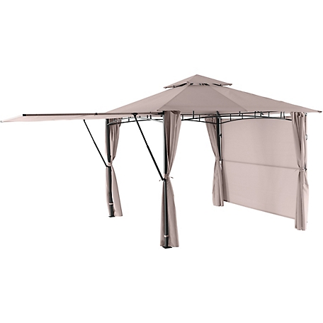 Hanover Sahara Soft-Top Gazebo Canopy with Curtains, Pop Out Roof and Roof Vent, 10 ft. x 10 ft.