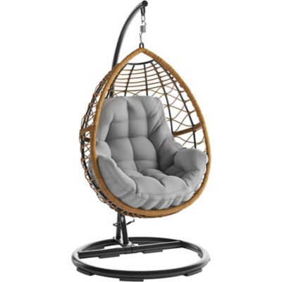 MOD Willa Steel Hanging Patio Egg Chair with Cushion, Grey