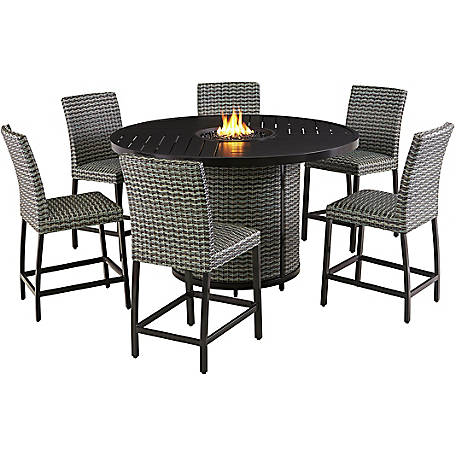 Gas Fire Pit Table, Outdoor High Top Fire Pit Table And Chairs