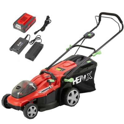 Henx 16 in. 40V Cordless Electric Brushless Hand Push Lawn Mower, Charger and Battery Included, Multicolor
