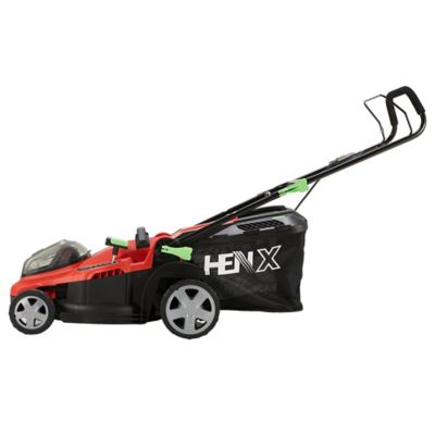 Image showing  16 in. 40V Cordless Electric Brushless Hand Push Lawn Mower, Charger and Battery Included, Multicolor