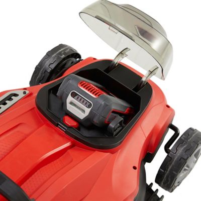 Image showing  16 in. 40V Cordless Electric Brushless Hand Push Lawn Mower, Charger and Battery Included, Multicolor