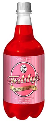 Teddy's Strawberry & Cream Soda, 26 oz., 140,