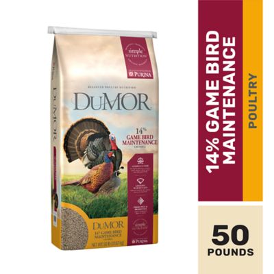 DuMOR 14% Game Bird Maintenance Crumbles Poultry Feed, 50 lb. Price pending