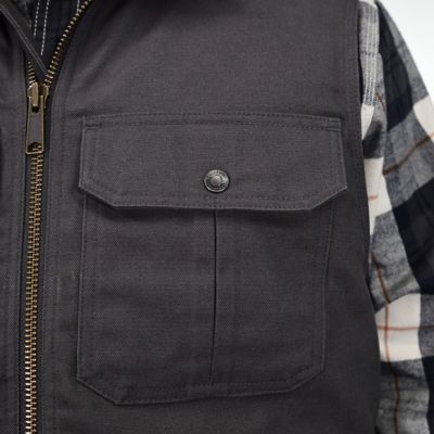 Image showing  Men's Quilted Fleece-Lined Super-Duty Sanded Duck Vest, Grey
