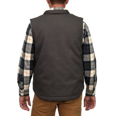 Image showing 1 th Ridgecut Men's Quilted Fleece-Lined Super-Duty Sanded Duck Vest, Grey