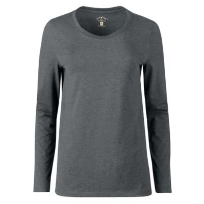 Blue Mountain Women's Solid Scoop Neck Long-Sleeve T-Shirt