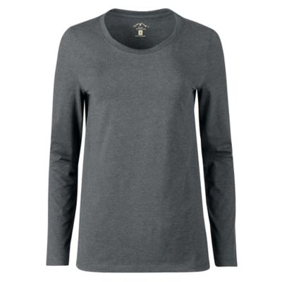 Blue Mountain Women's Long-Sleeve Solid Scoop Neck T-Shirt