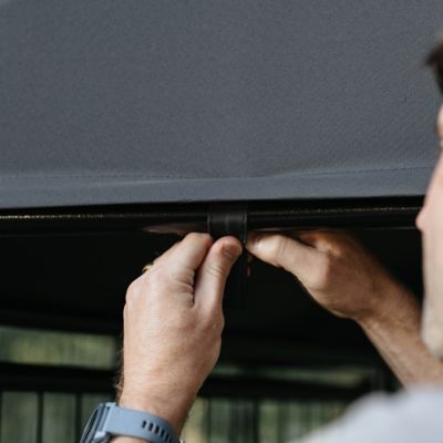 Image showing 5 th Lucky Dog Studio & Studio Jr 4 x 4 ft. Canopy Kennel Cover, Steel Grey