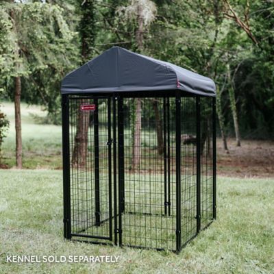 Image showing 6 th Lucky Dog Studio & Studio Jr 4 x 4 ft. Canopy Kennel Cover, Steel Grey