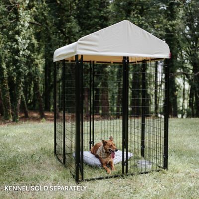 Image showing 6 th Lucky Dog Canopy Pet Kennel Cover Studio & Studio Jr, 4 ft. x 4 ft., Khaki