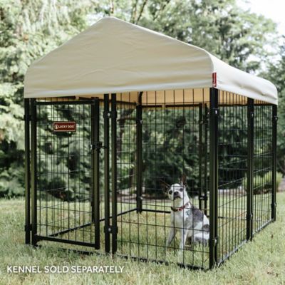 Image showing 7 th Lucky Dog Canopy Pet Kennel Cover Studio & Studio Jr, 4 ft. x 4 ft., Khaki