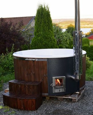 Hud-1 EZ Buildings 79 in. x 39 in. Sierra Premium Wood Fired 6-Person Hot Tub , SIERRA PREMIUM