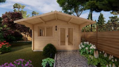Image showing  13 ft. x 13 ft. Alva D Garden House Log Cabin Kit