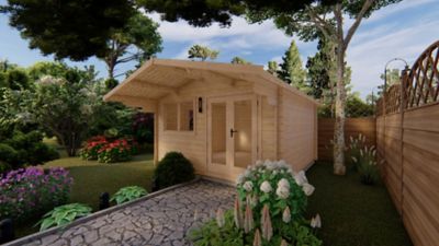 Image showing  13 ft. x 13 ft. Alva D Garden House Log Cabin Kit