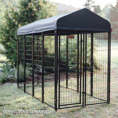 Image showing 6 th Lucky Dog Villa Canopy Pet Kennel Cover, 4 ft. x 8 ft., Steel Grey