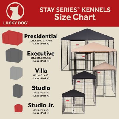 Image showing 9 th Lucky Dog Villa Canopy Pet Kennel Cover, 4 ft. x 8 ft., Steel Grey