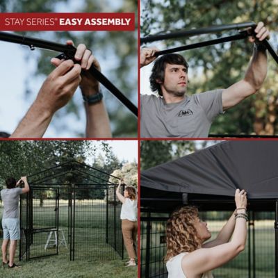 Image showing 8 th Lucky Dog Executive Canopy Pet Kennel Cover, 8 ft. x 8 ft., Steel Grey