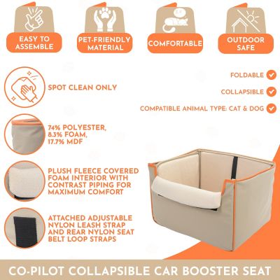 Image showing  Co-Pilot Pet Car Seat, Collapsible and Foldable Booster Car Seats for Pets