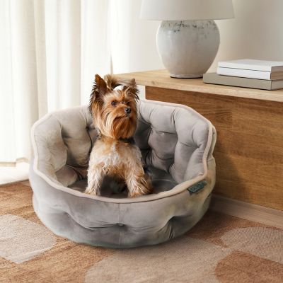 Image showing 5 th Precious Tails Ultra Plush Mini Tufted Velvet Round Cuddler Donut Pet Bed