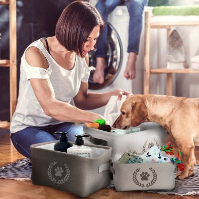 Image showing  3 pc. Home Base Collapsible Dog Toy Storage Bins