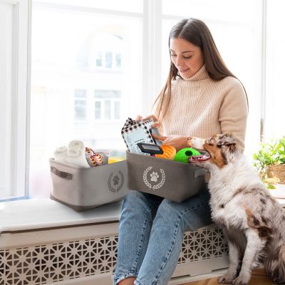 Image showing  3 pc. Home Base Collapsible Dog Toy Storage Bins