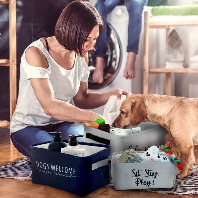 Image showing  3 pc. Home Base Collapsible Dog Toy Storage Bins